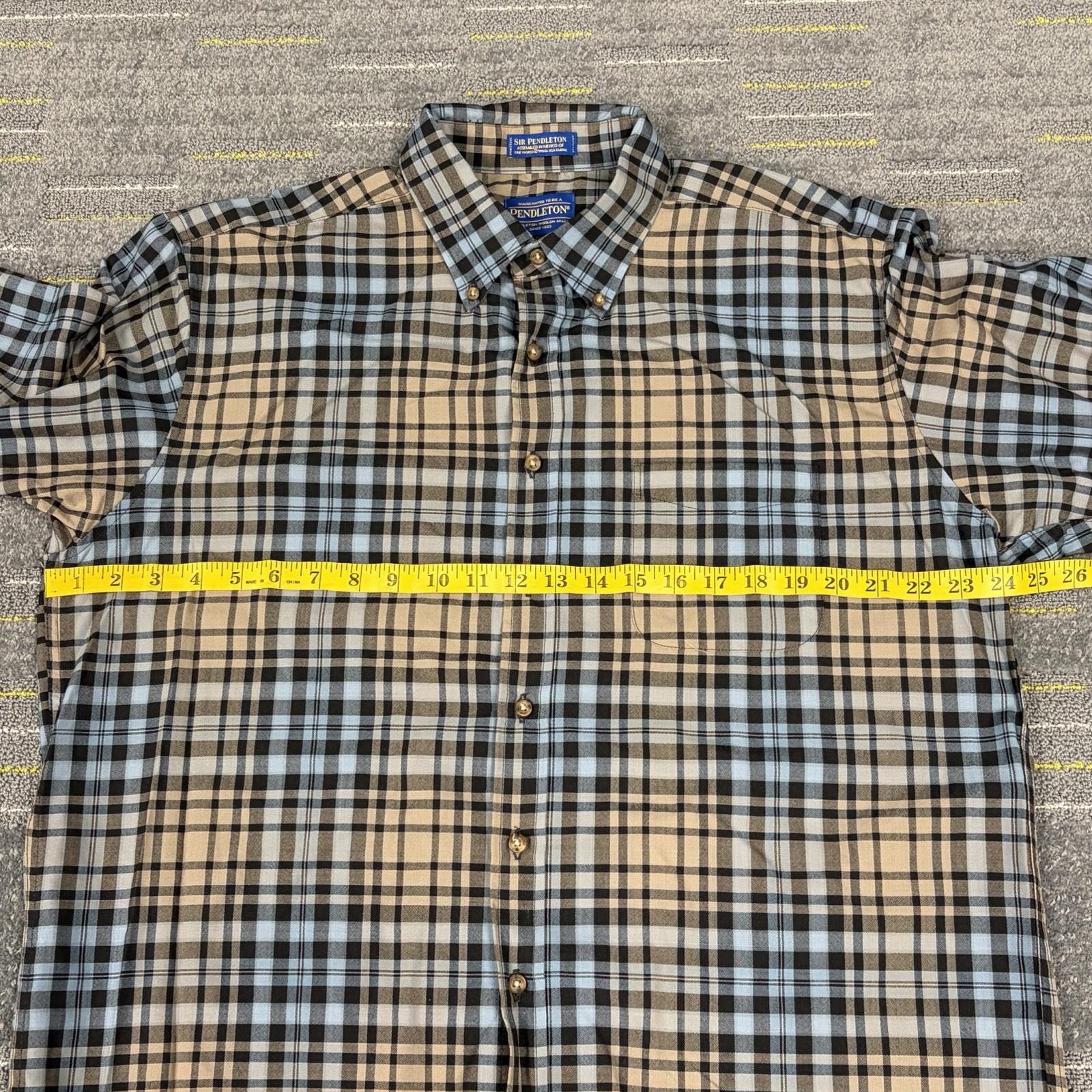 Pendleton Sir Pendleton Worsted Wool Tartan Plaid Shirt Men’s XL Long Sleeve