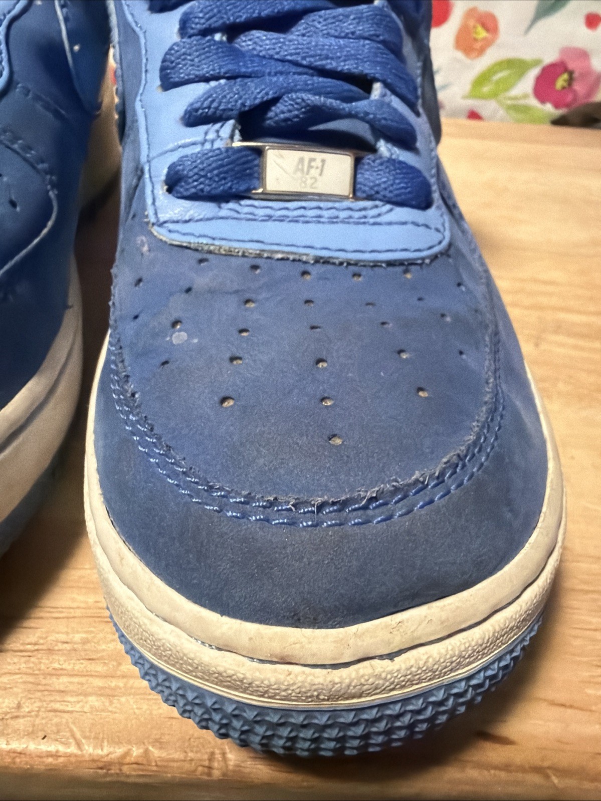 Nike Air Force 1 Premium ’07 Blue DIAMOND PHILLY Size 7.5 315122-441. !!!!