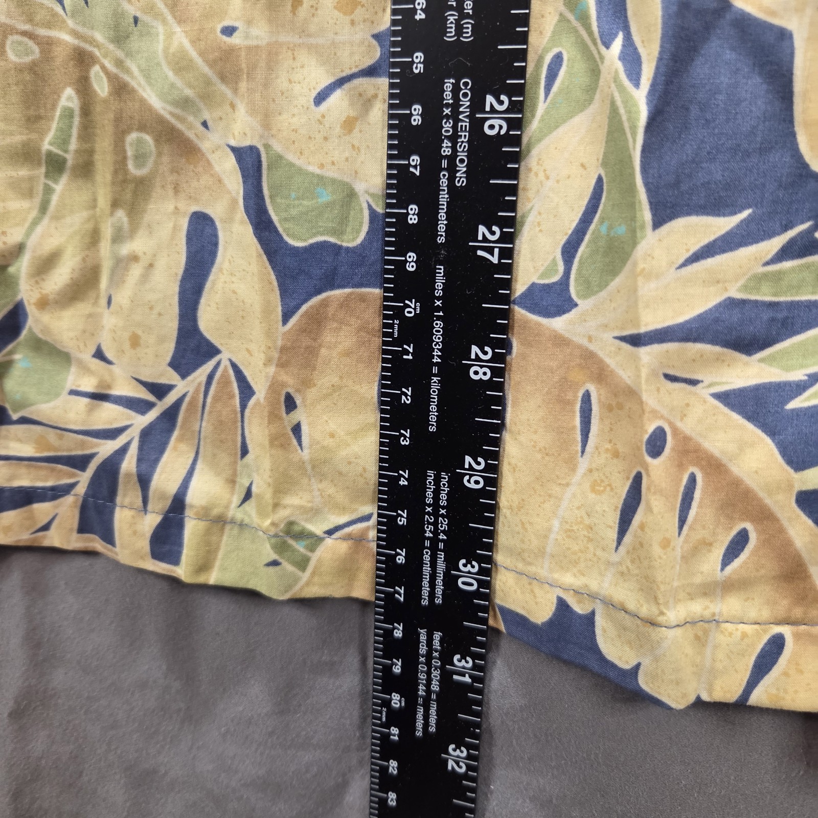 Tori Richard Cotton Lawn Men’s L Blue Beige Green Floral Hawaiian Button-Up SS