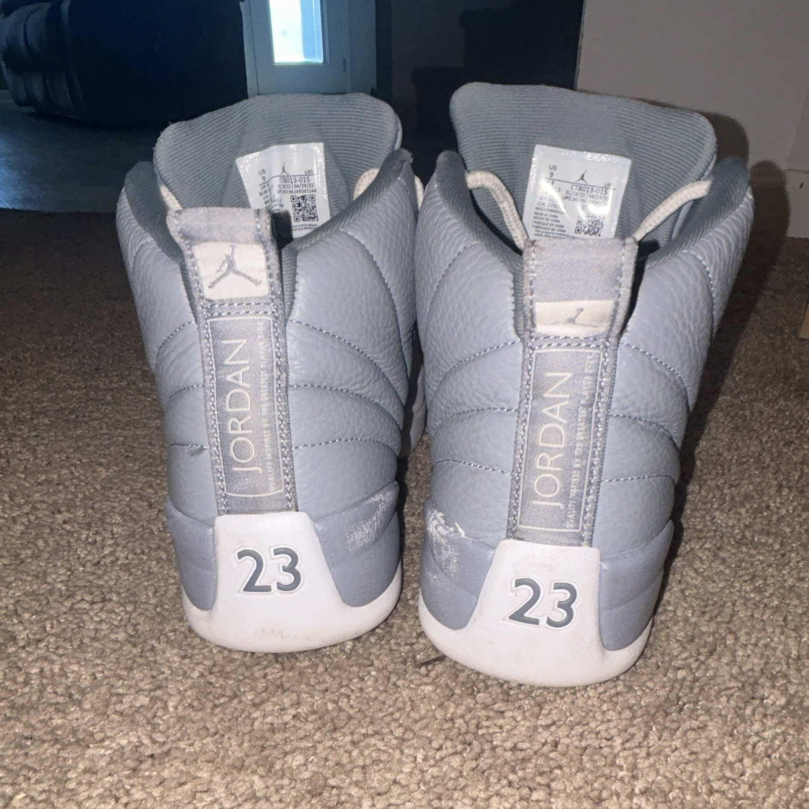 Jordan Air Jordan 12 Retro Stealth Gray/White High Top Sneaker 2022 CT8013-015