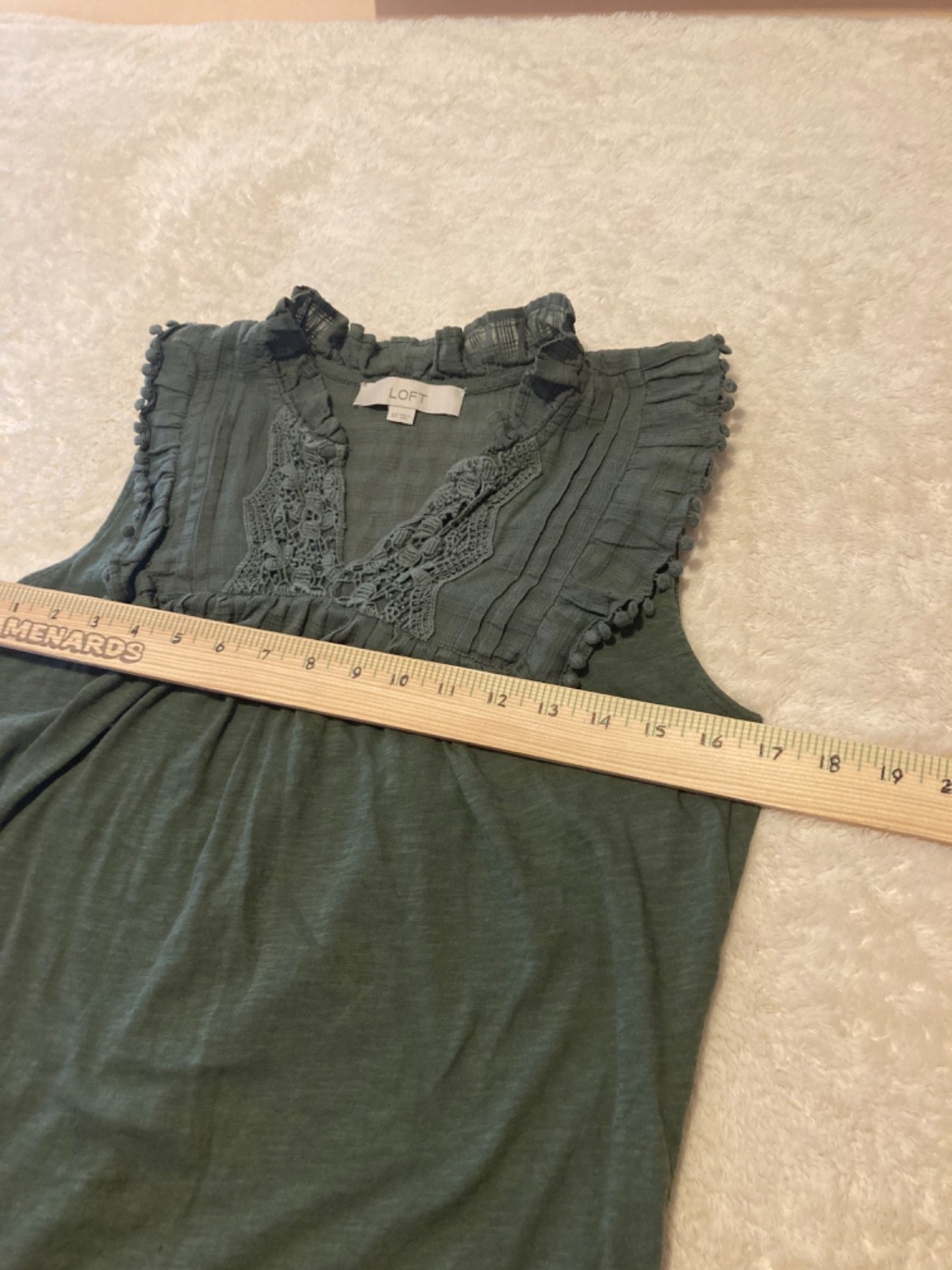loft tank boho green lace womans xsmall boho festival