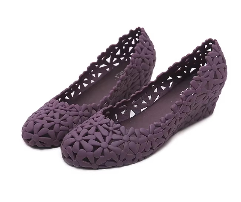 Womens Wedge Heel Sandals Summer Beach Casual Holiday Closed Toe Slip On Shoes