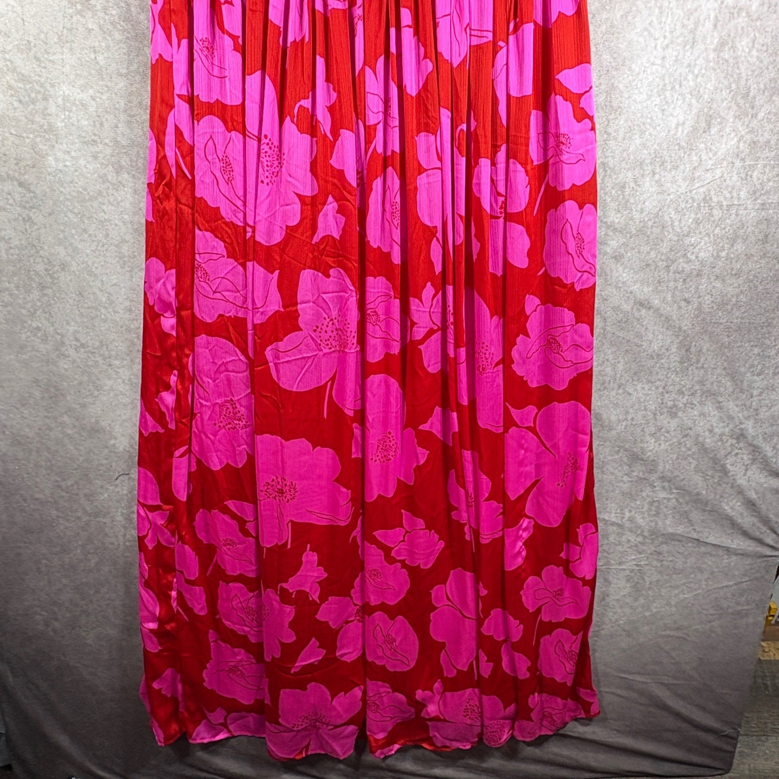 Sugarlips Dress Womens 1X Red Pink Floral Maxi Sleeveless V-Neck Wedding Boho