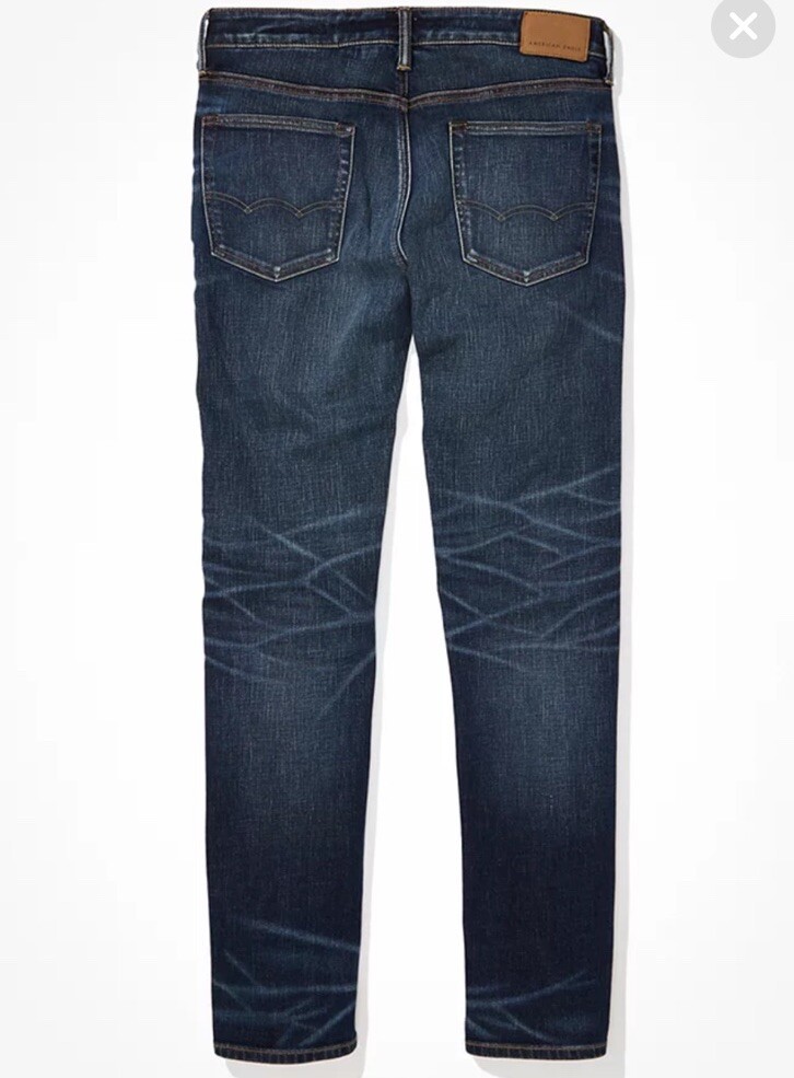 American eagle mens original Straight Airflex+ Dark wash blue 32/34 6496