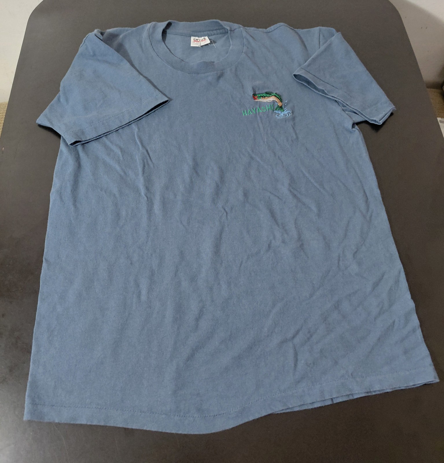 Vintage Anvil Hayashi Fish Embroidered T-shirt Large