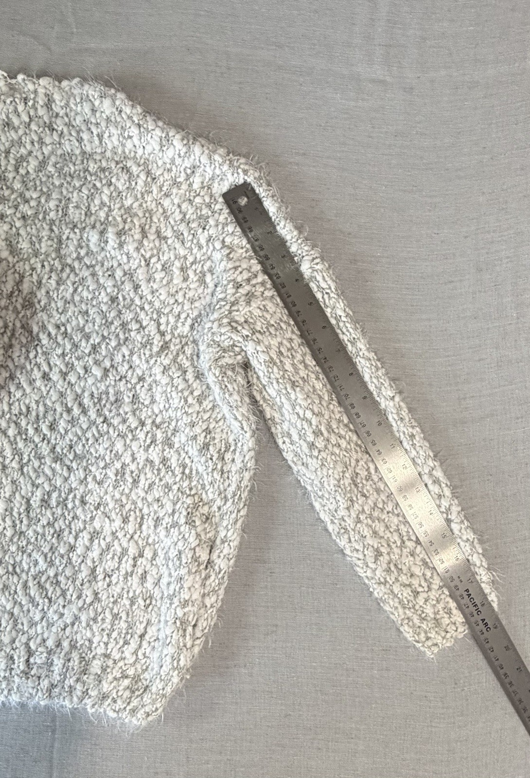 Altar’d State Gray White Marled Knit Cozy Soft Fall V-Neck Textured Sweater S/M