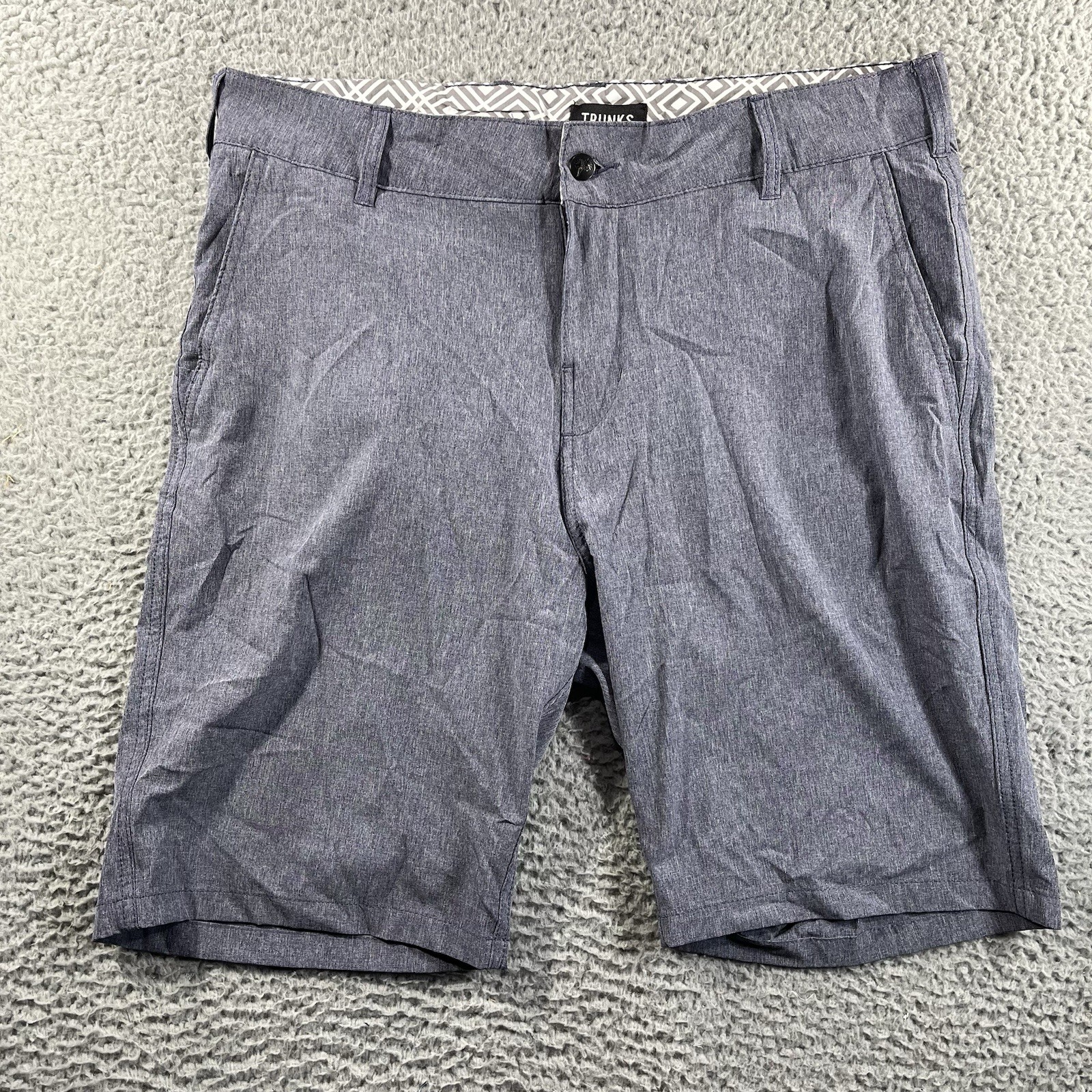 Trunks Multi Functional Bermuda Shorts Mens 36 Blue Pockets Stretch FITS 38×10