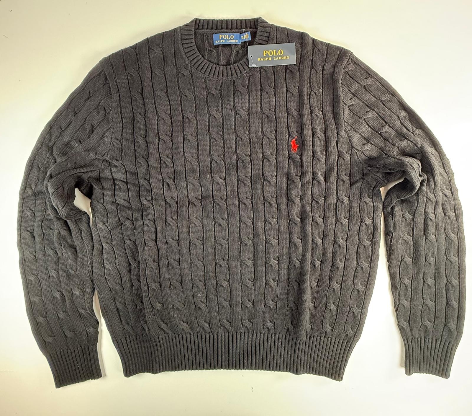 Polo Ralph Lauren Cable Knit Black Jumper Size – XL