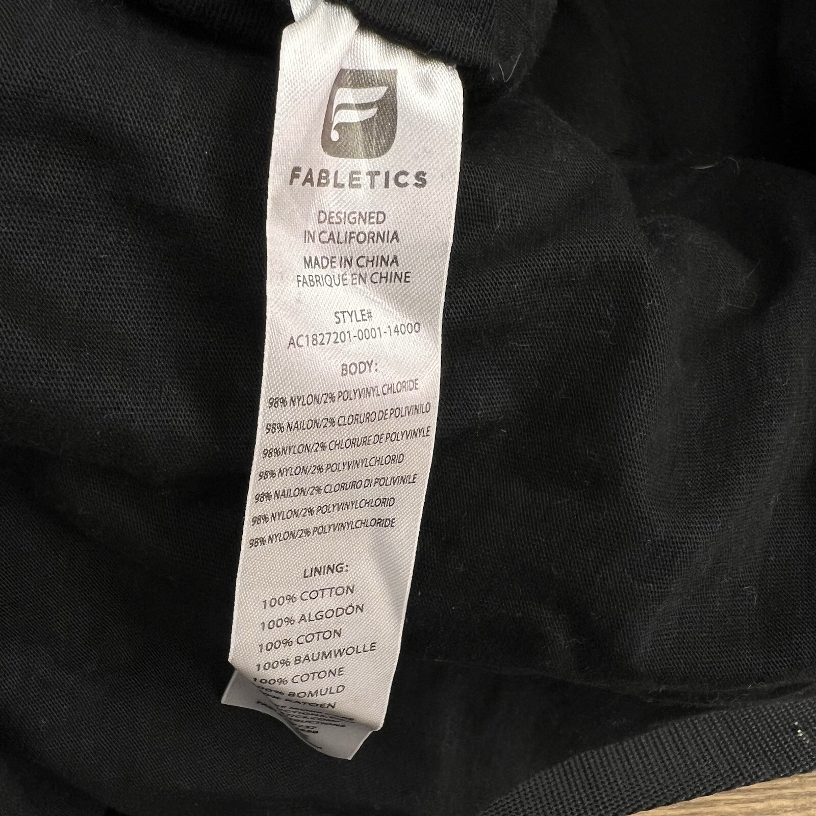 Fabletics The Day Trip Bag Black Lined Yoga Tote With Long Shoulder Straps