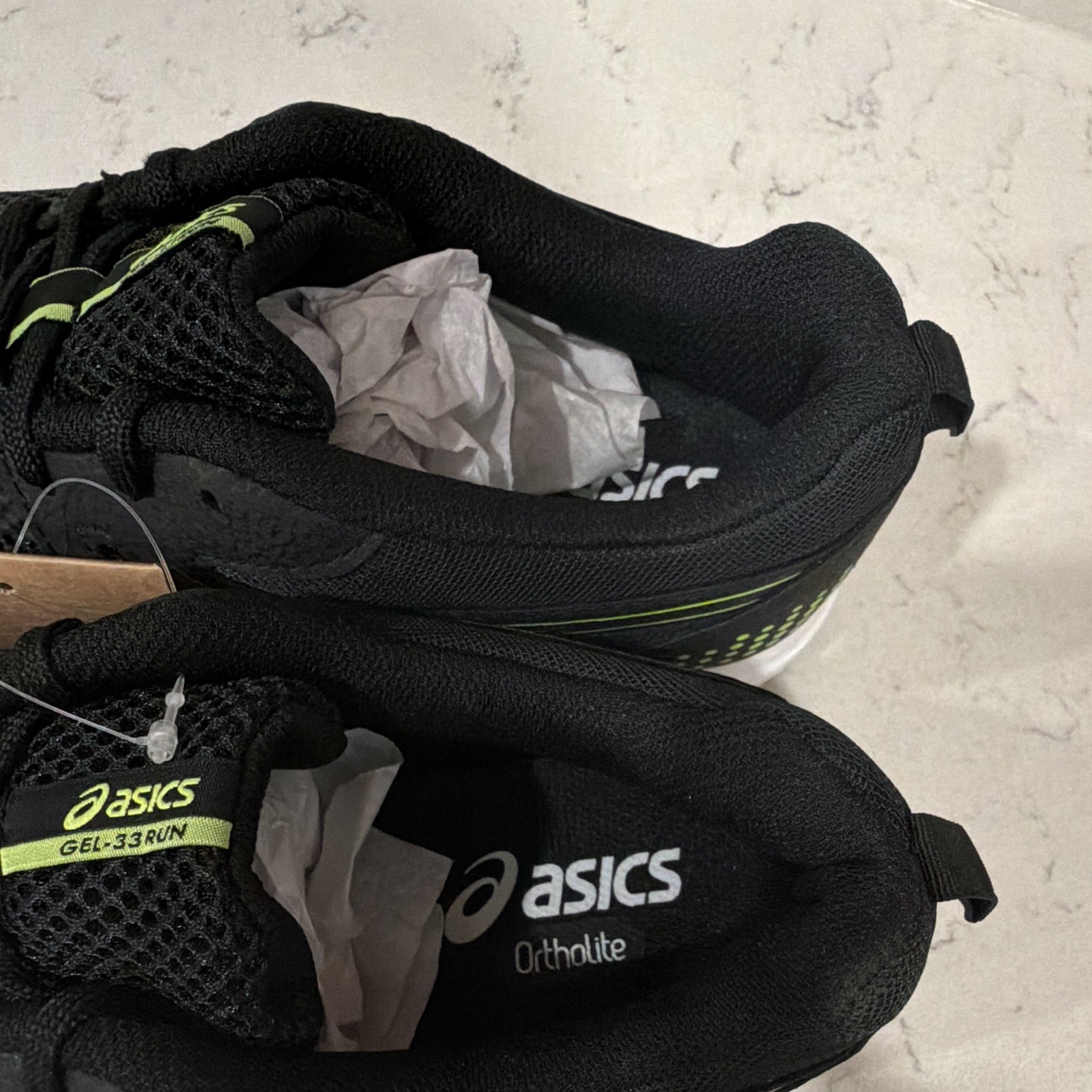 ASICS GEL-33 RUN Men’s Running Low Top Lace-Up Sneakers Black/Green