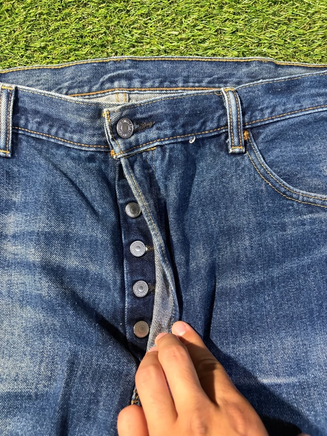 Baggy Levi’s 501 Original Fit Button Fly Straight Leg Jeans, Size 40×30