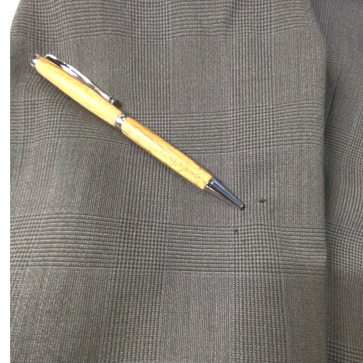 Corporate Image Tailored 42L Wool Blazer Mens Size Gray Glen Plaid Jacket *Flaw