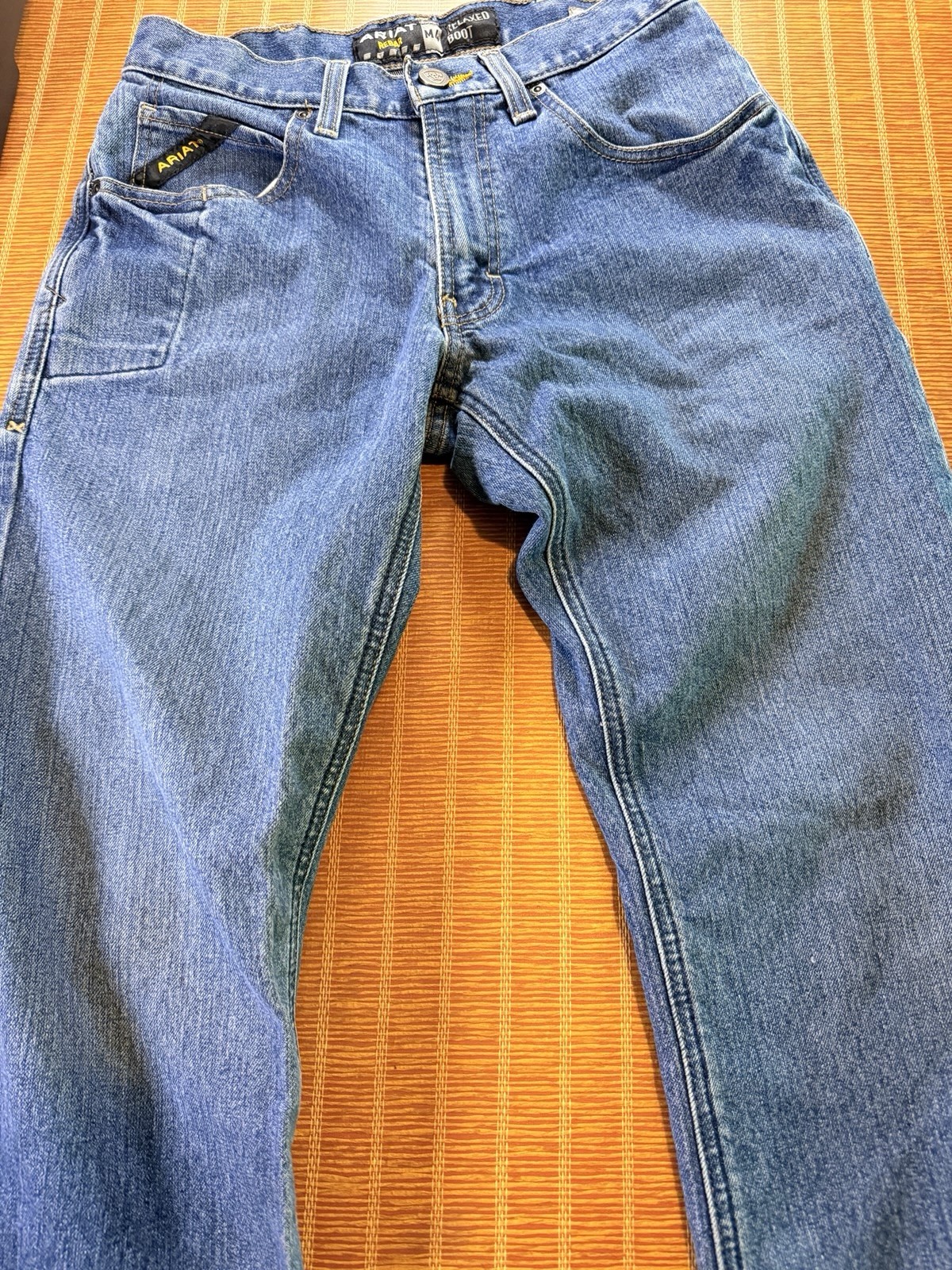 Ariat Rebar M4 Relaxed Boot Cut Jeans Men’s 28/30 Blue Durastretch Edge[H-144]