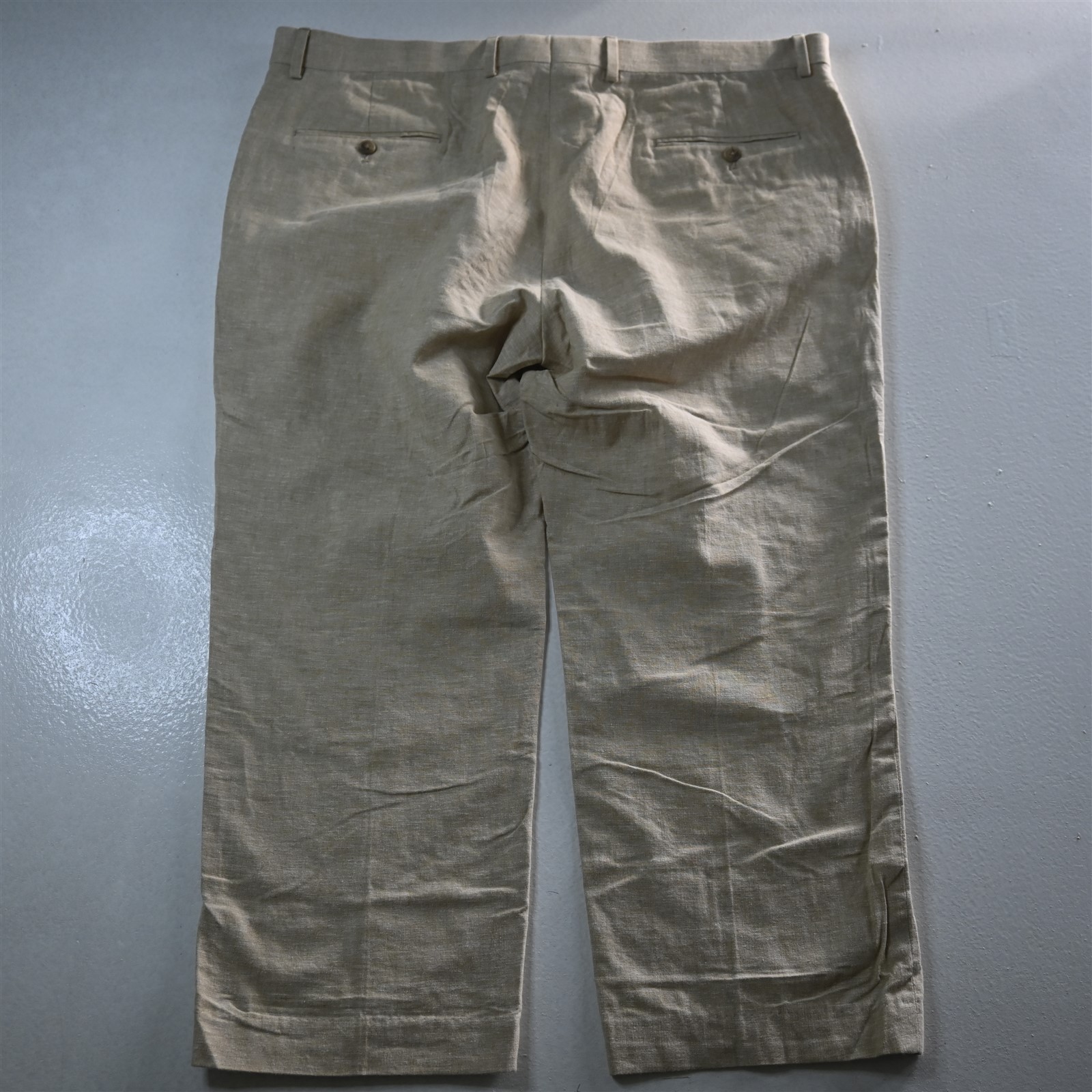 Jos A Bank 48R 40×26 Khaki Linen Slim Fit Mens Jacket Pants Suit