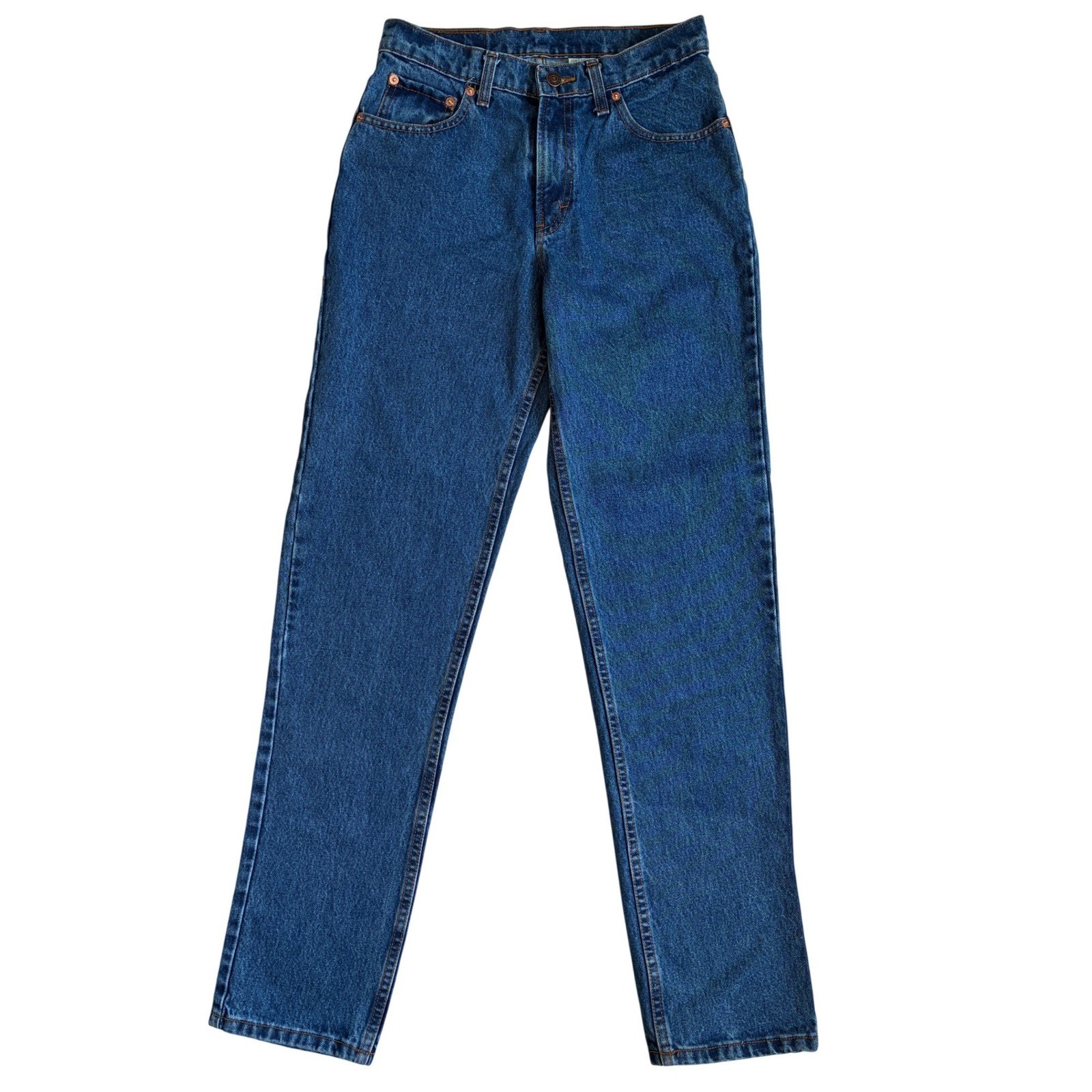 Jordache Vintage High Waist Classic Fit Straight Leg Blue Jeans 100% Cotton 9/10