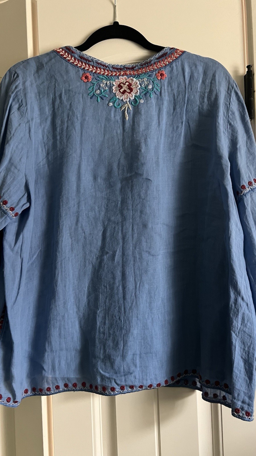 Johnny Was Oman Lace Up Swing Blouse NWT Size Large