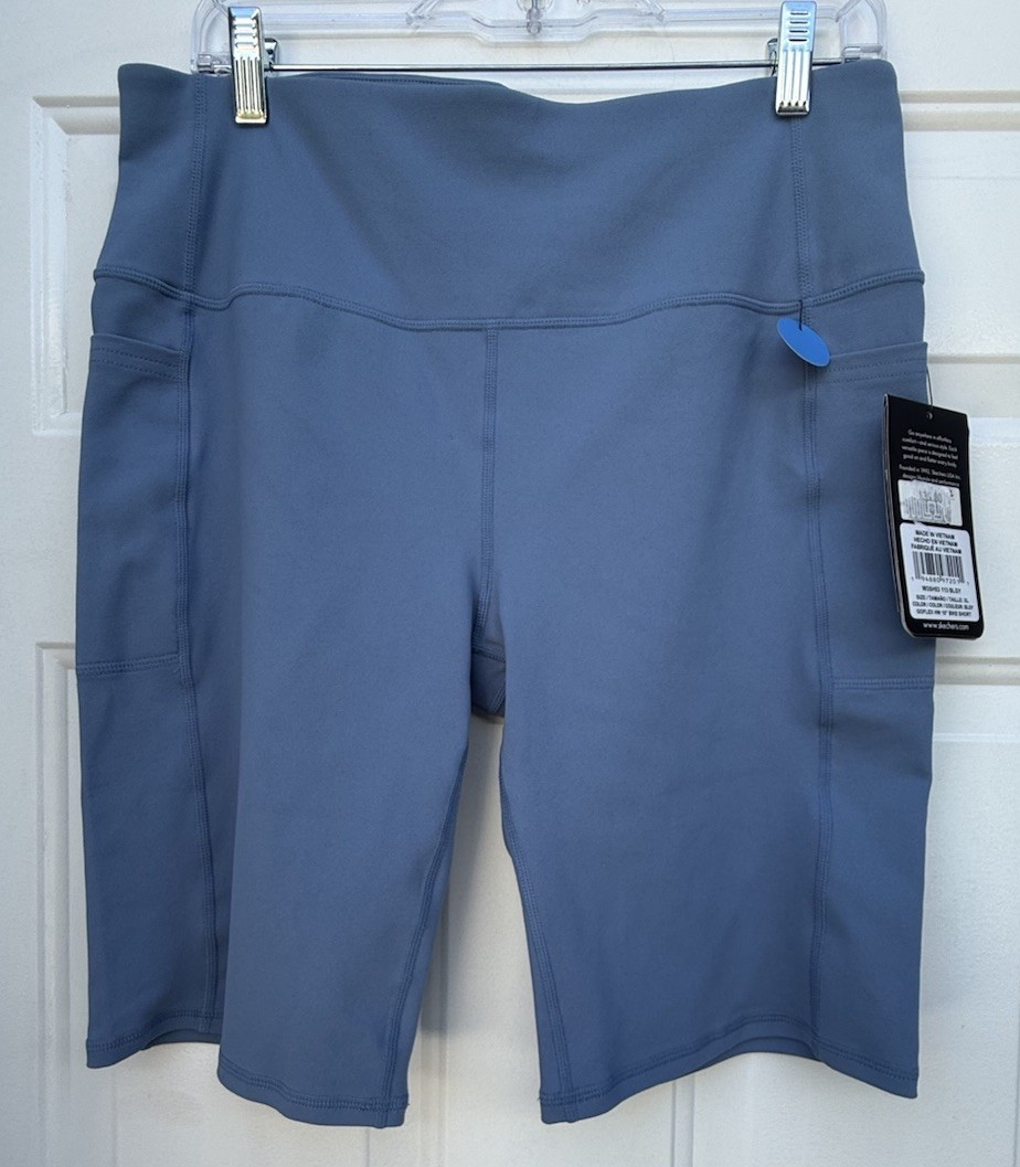 Skechers GOwalk GOFLEX HW 10″ Bike Shorts Blue Athletic Nylon Elastane Women’s