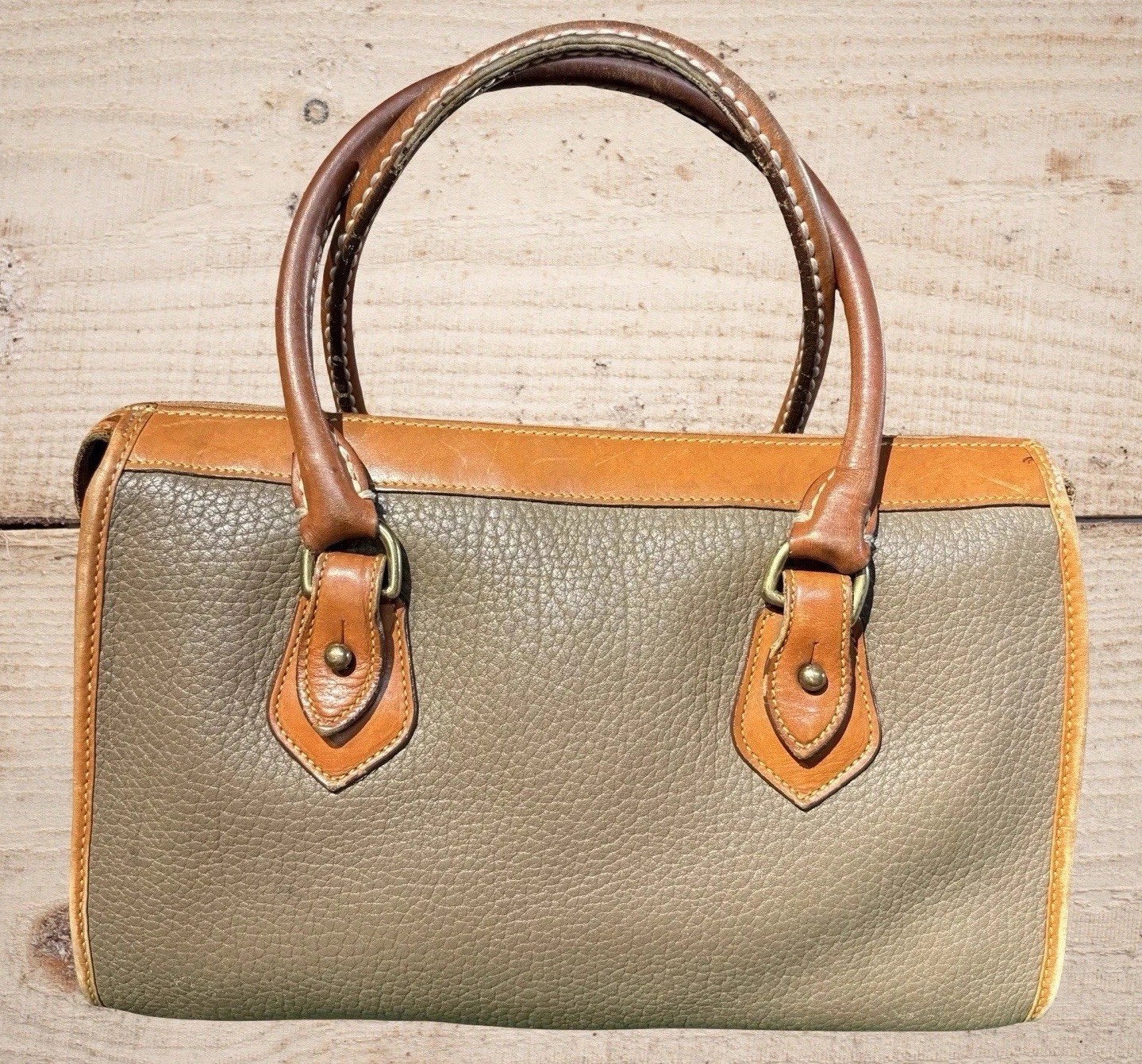 Dooney Bourke Bundle Lot Leather Bags Beige Brown DB Logo Tote Satchel Wallet