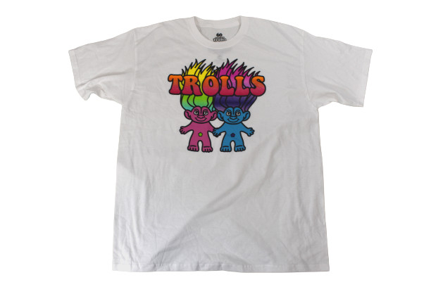 Good Luck Trolls Mens Trolls Graphic White Shirt New L, XL