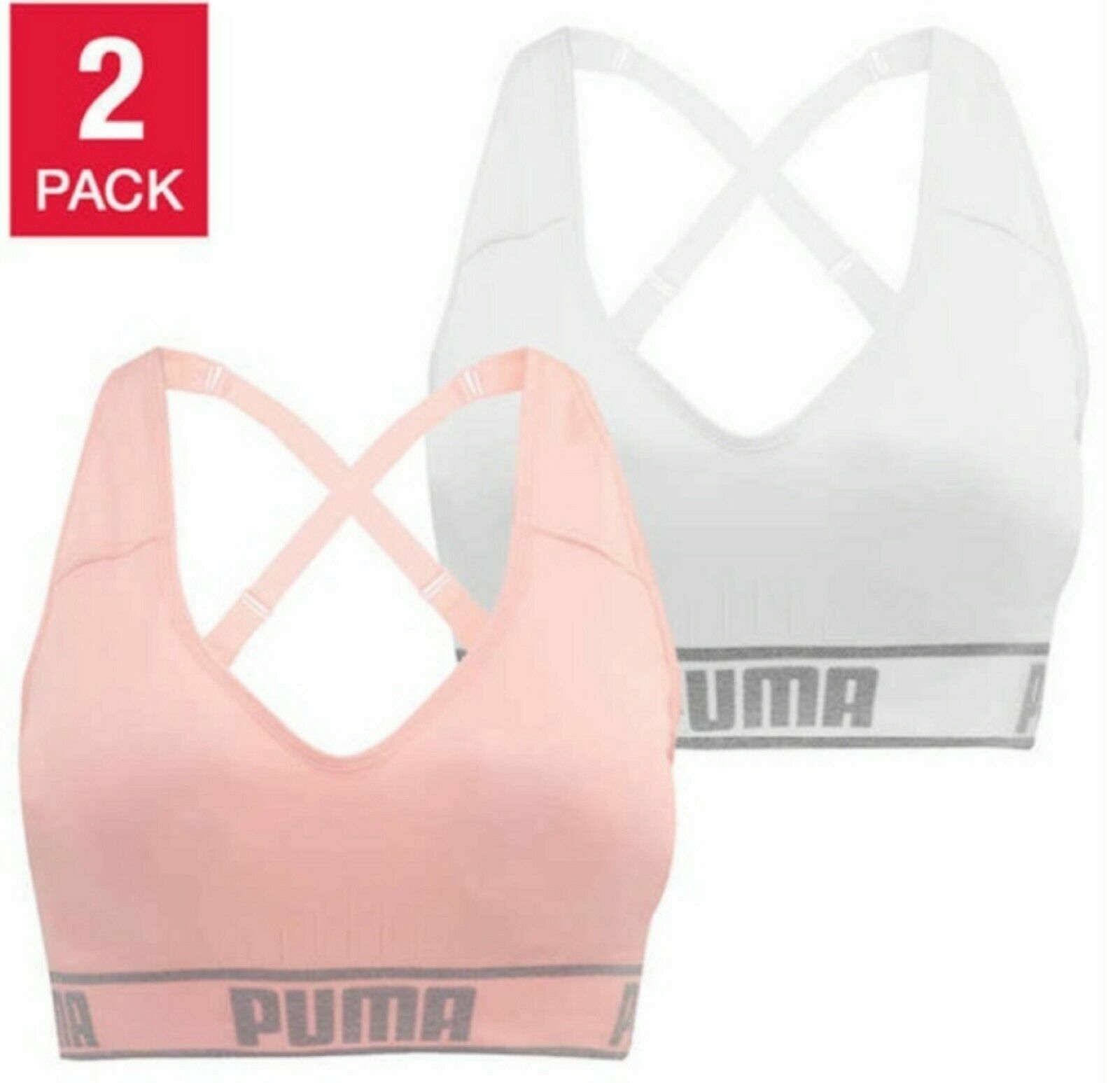Puma Women’s Seamless Sports Bra , 1, 2 Pack