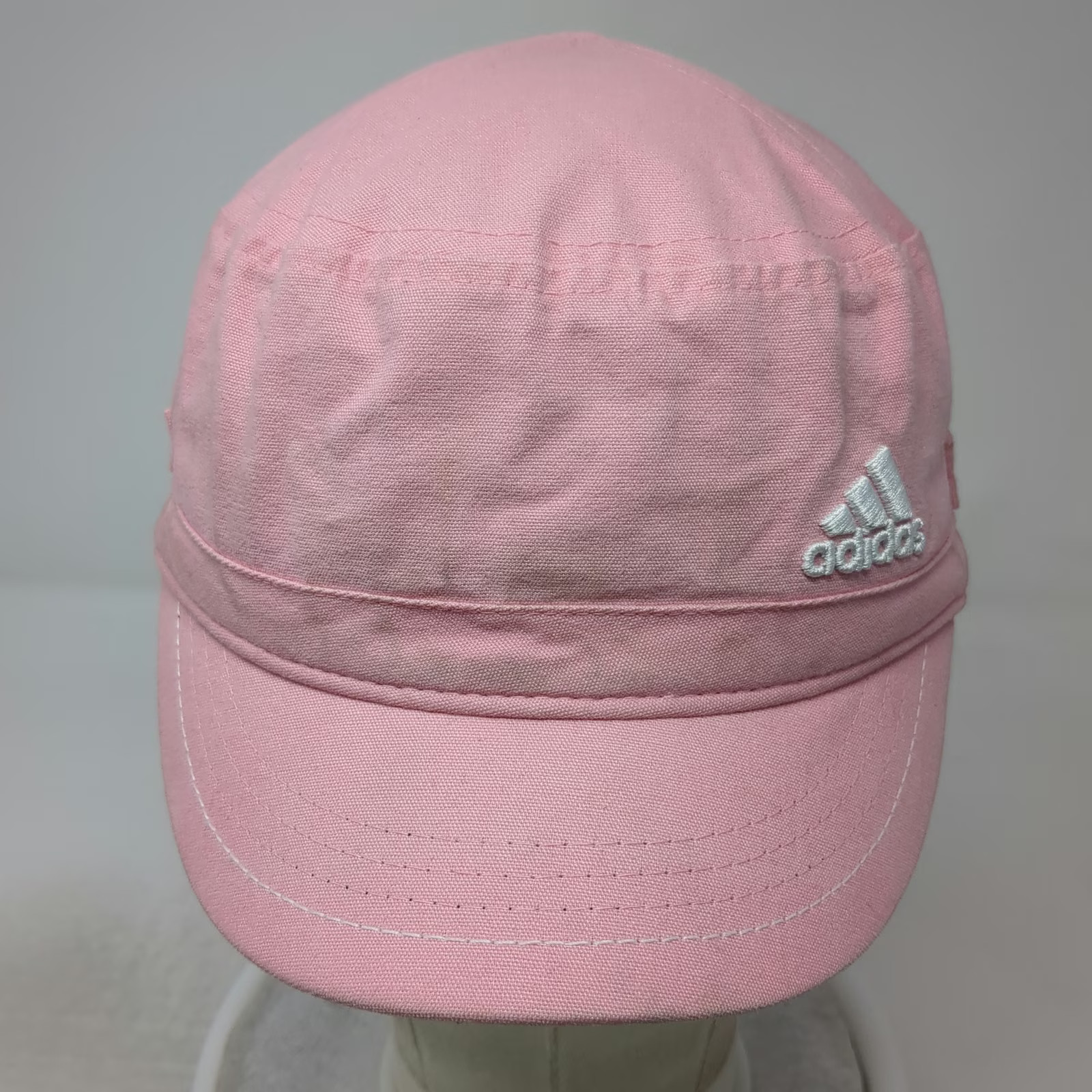 Adidas Army Cap Pink One Size Hat Cotton Logo Side Grommet Flat Top Sport