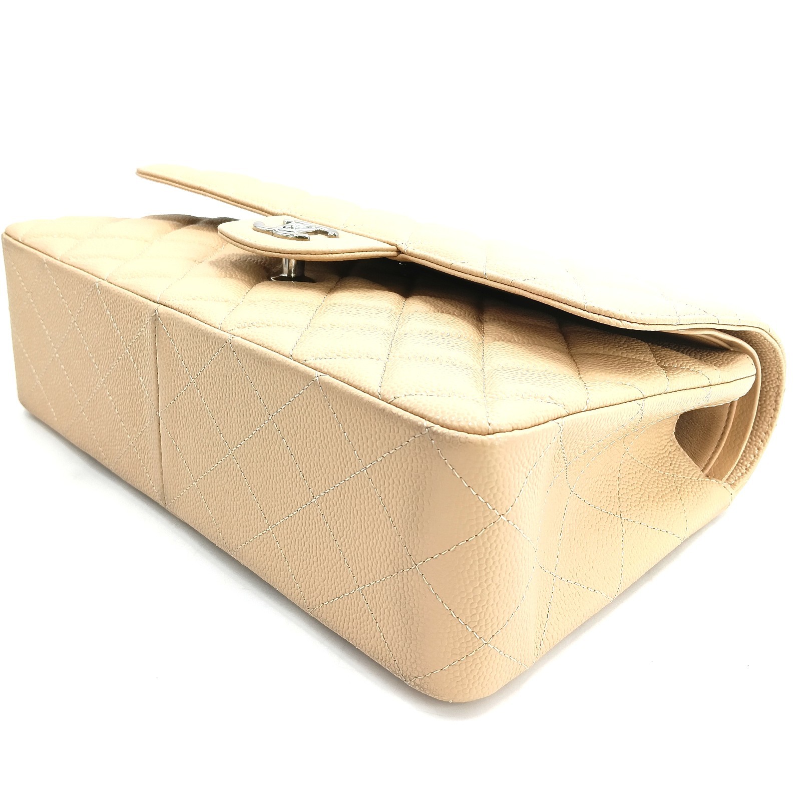 Chanel Caviar Quilted Jumbo Double Flap Beige Clair/ j11806