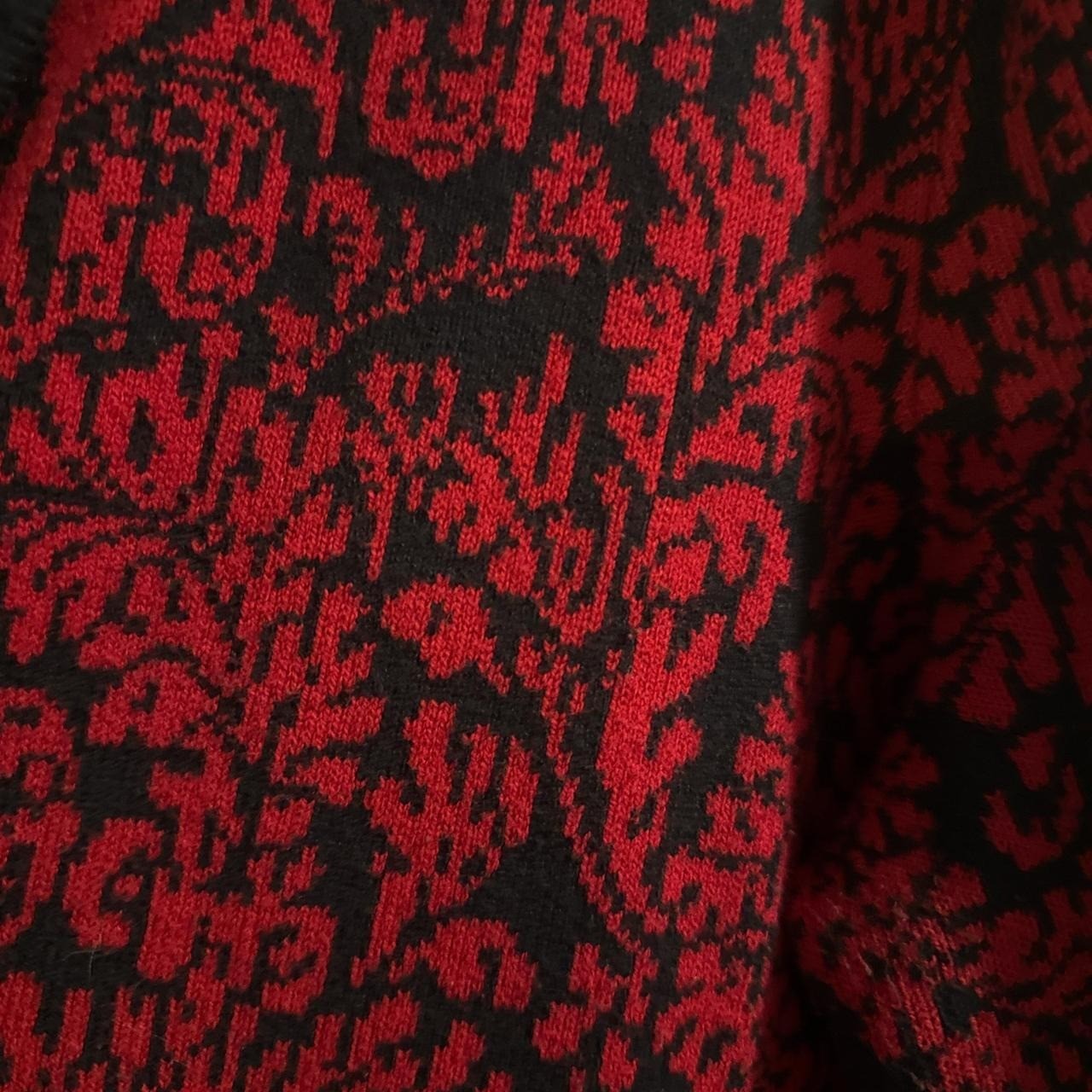JM Collection Red and Black Cardigan with cute buttons