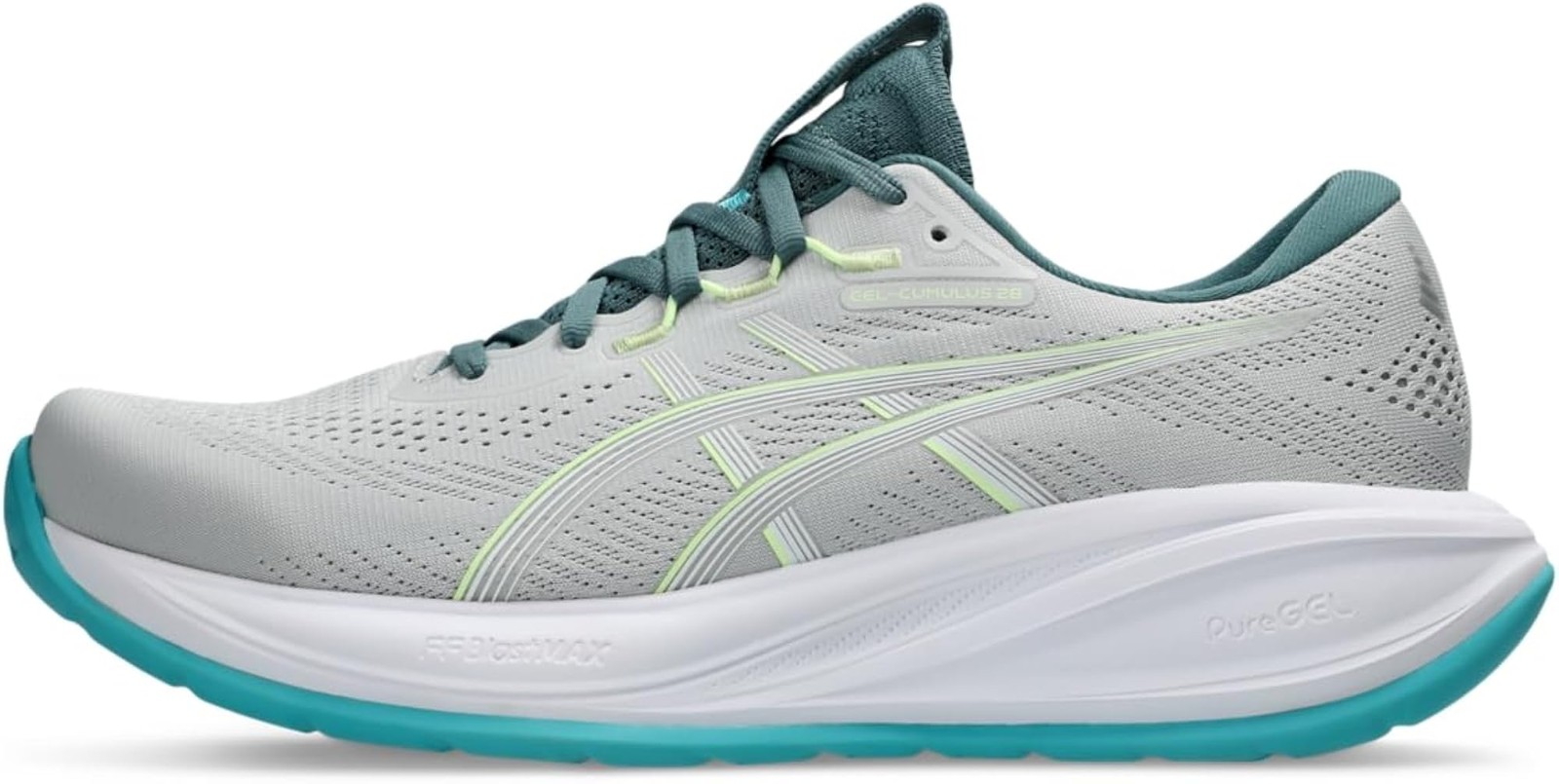 ASICS Men’s Gel-Cumulus 28 Running Shoes – Cloud Grey/Energy Aqua – 11 Wide