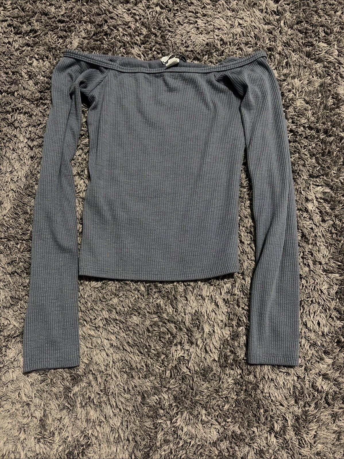 Urban Outfitters Off-Shoulder, Long Sleeve, Blue, Size Medium