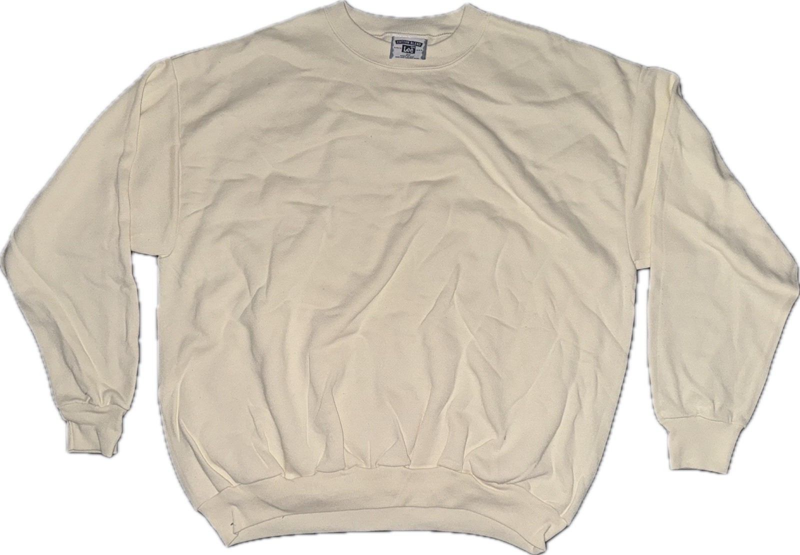 Vintage NOS 90’s XXL Lee Brand Natural Blank Set In Sleeve Sweatshirt. USA