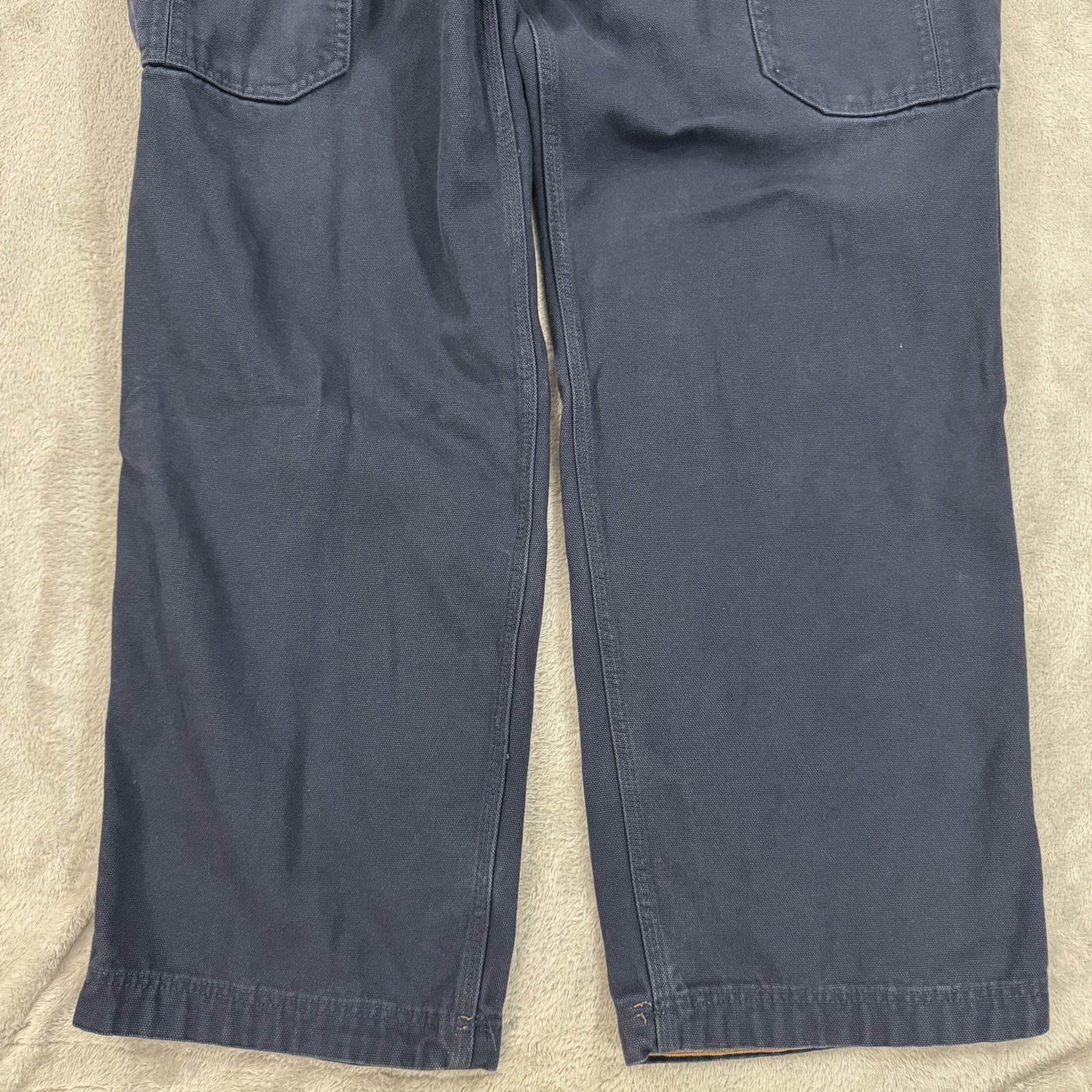 Duluth Trading Fire Hose Pants Mens 42×34 Blue Canvas Gusseted Hammer Loop Cargo