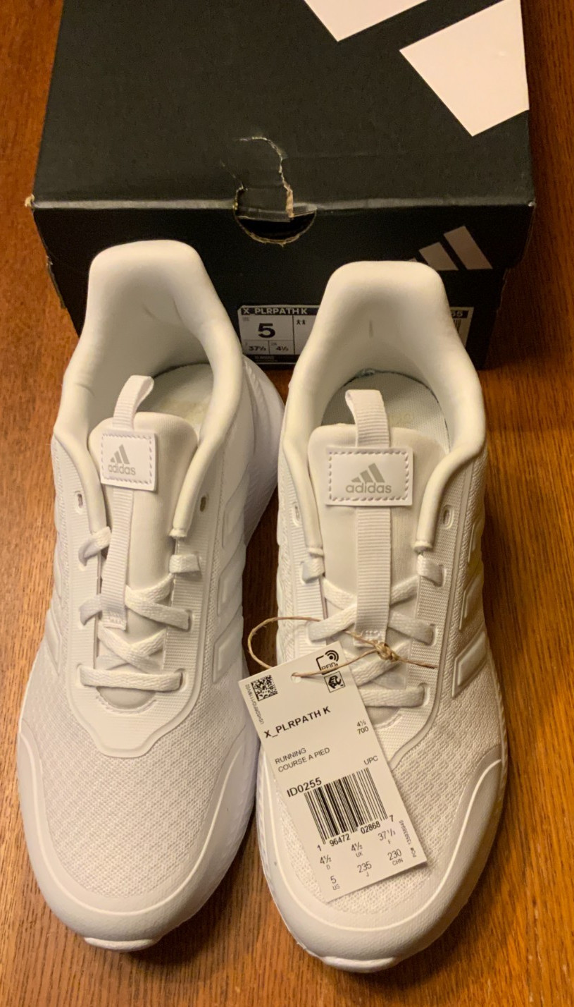 Adidas Kids’ X_PLR Path, Style# ID0255, Size 5, Color White/Grey