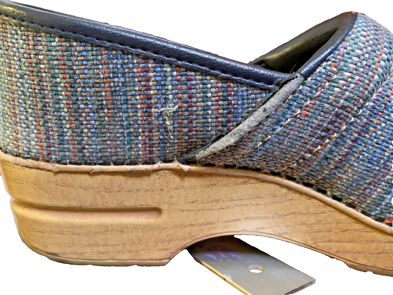Dansko EU 41 (US 10.5-11) clogs, multicolor textile upper