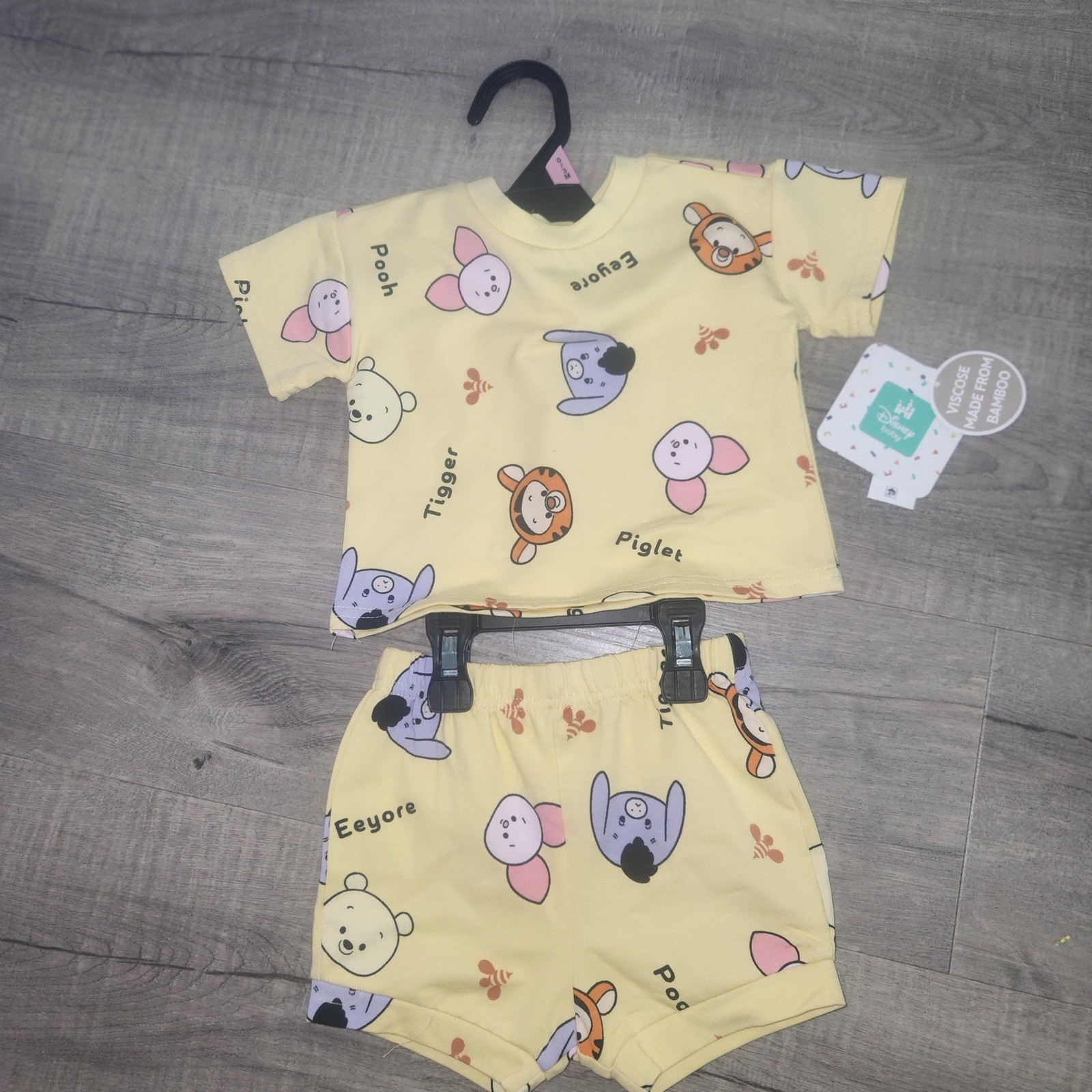 Disney Baby Winnie the Pooh Bamboo Viscose Pajama Set Yellow 0-3M YWA1932