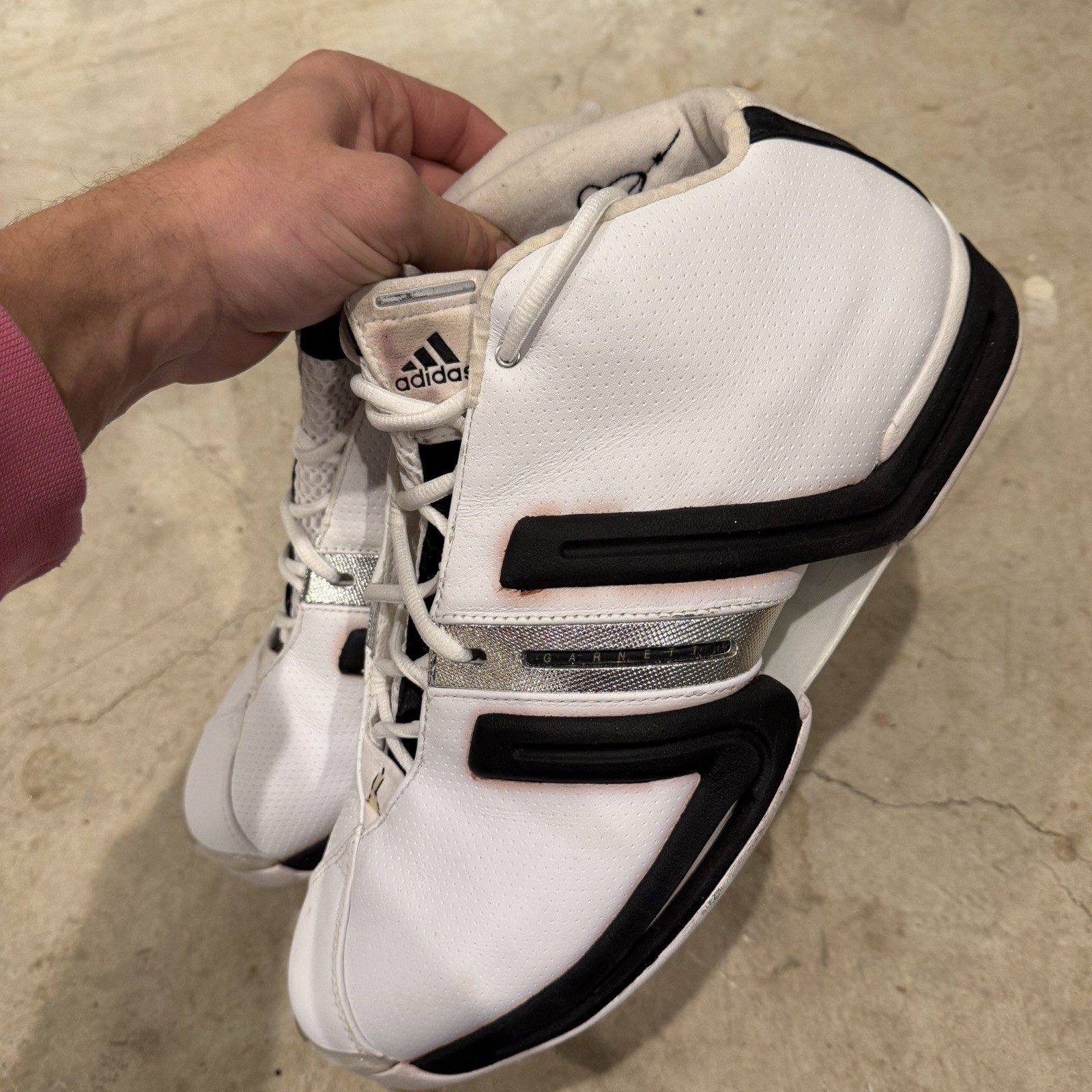 Adidas KG 1 Kevin Garnett WHITE/Black MVP Size 13 Rare 2004