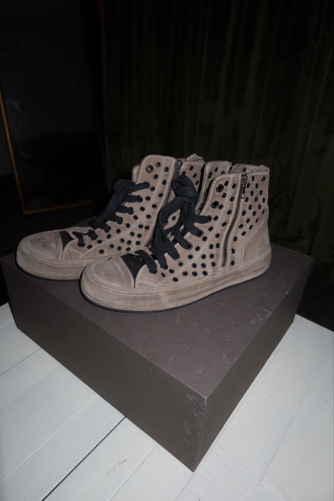 Ann Demeulemeester Scamosciato Mens Sneaker Size 43 Dark Khaki
