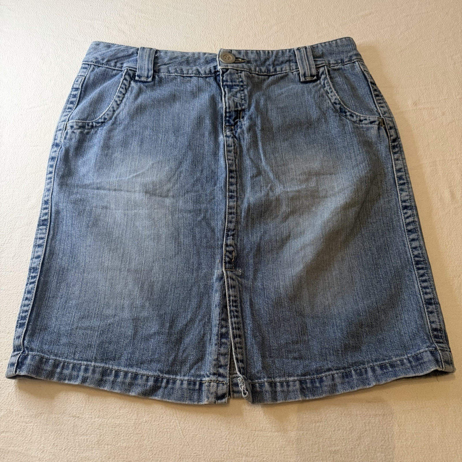 VTG Hydraulic Denim Blue Jean Slit Skirt Size 13/14Y2K Preppy Grunge Hipster