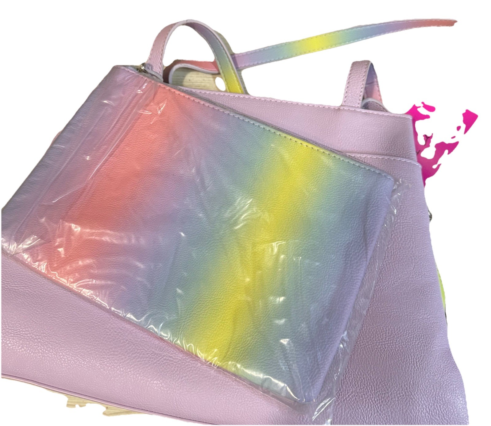 Betsey Johnson Lilac Double Handle Satchel XO Jaime W/Removable Pouch NWT $98