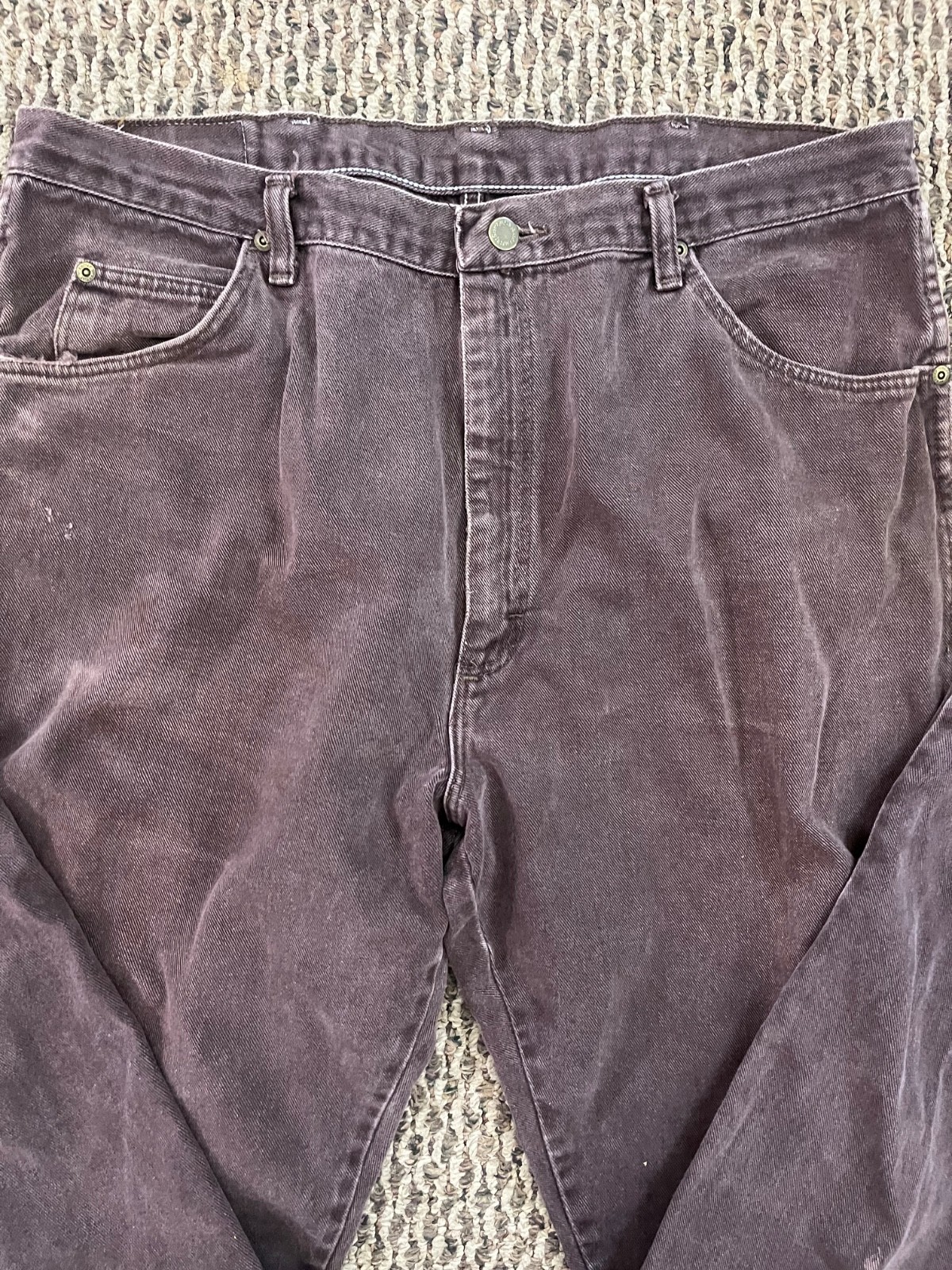 Wrangler Rustler Jeans Men 40×30 Gray 100% Cotton Denim Faded Distressed#53