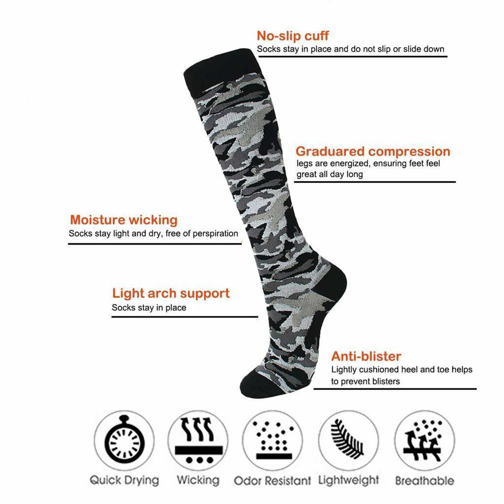 1-5 Pairs Copper Compression Socks 20-30mmHg Graduated Support Men Women S/M-XXL