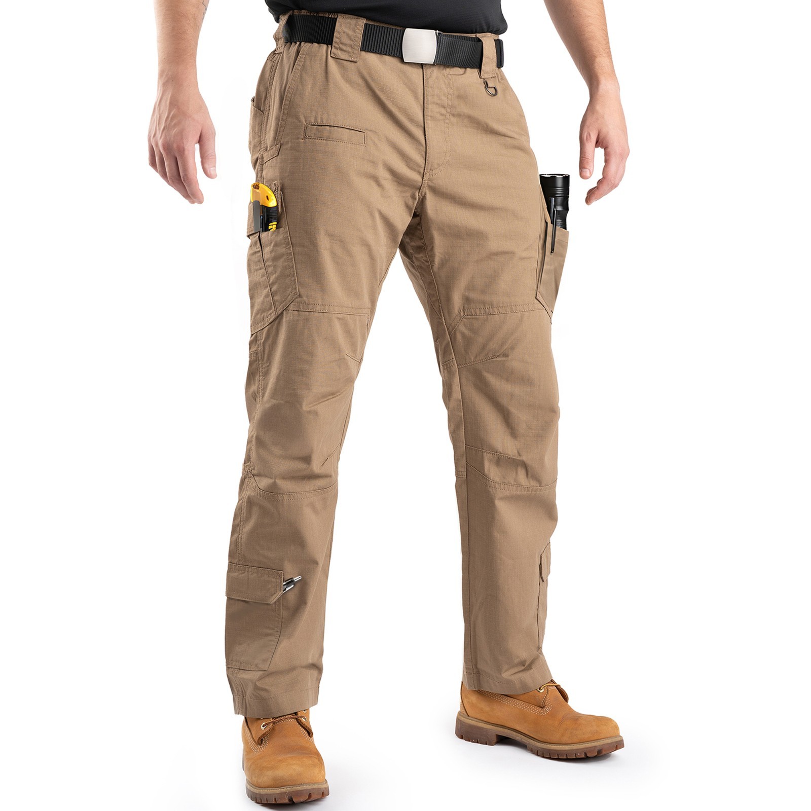 Tactical Cargo Pants for Men Tough Ripstop, Water-Resistant EDC Pants 9-Pocket