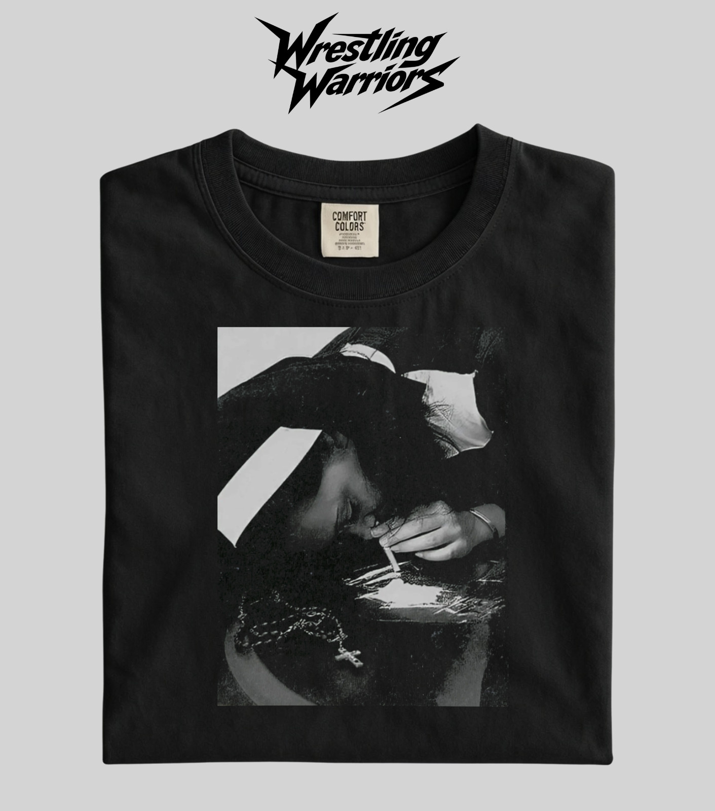 Wrestling Warriors Comfort Color Retro Aesthetic Edgy Portrait Graphic Shirt