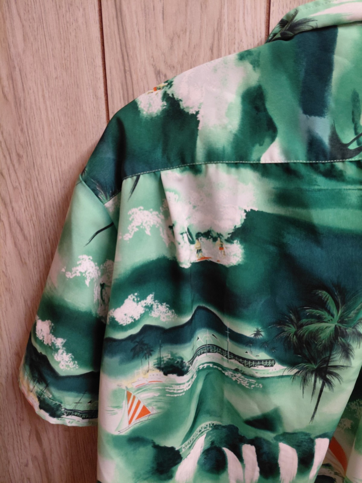 Vtg 70’s Kennington Loop Collar Beach Hawaiian Aloha Polyster Men’s Shirt L