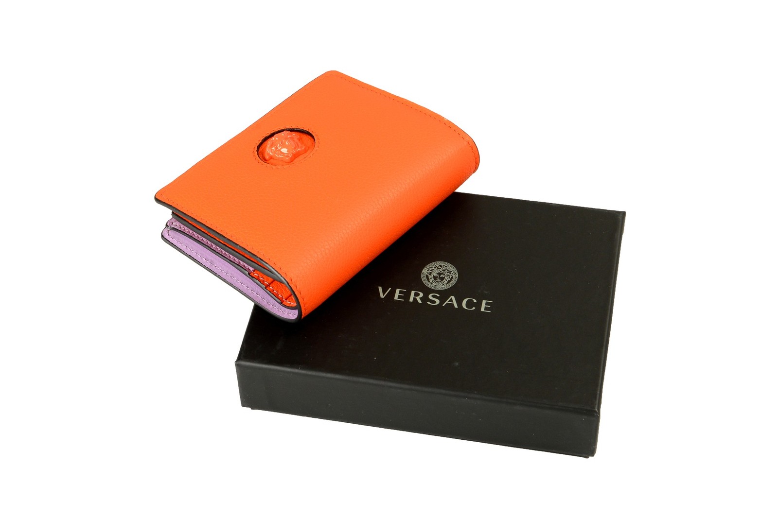 Versace Women’s 100% Textured Leather Card Case Compact Wallet