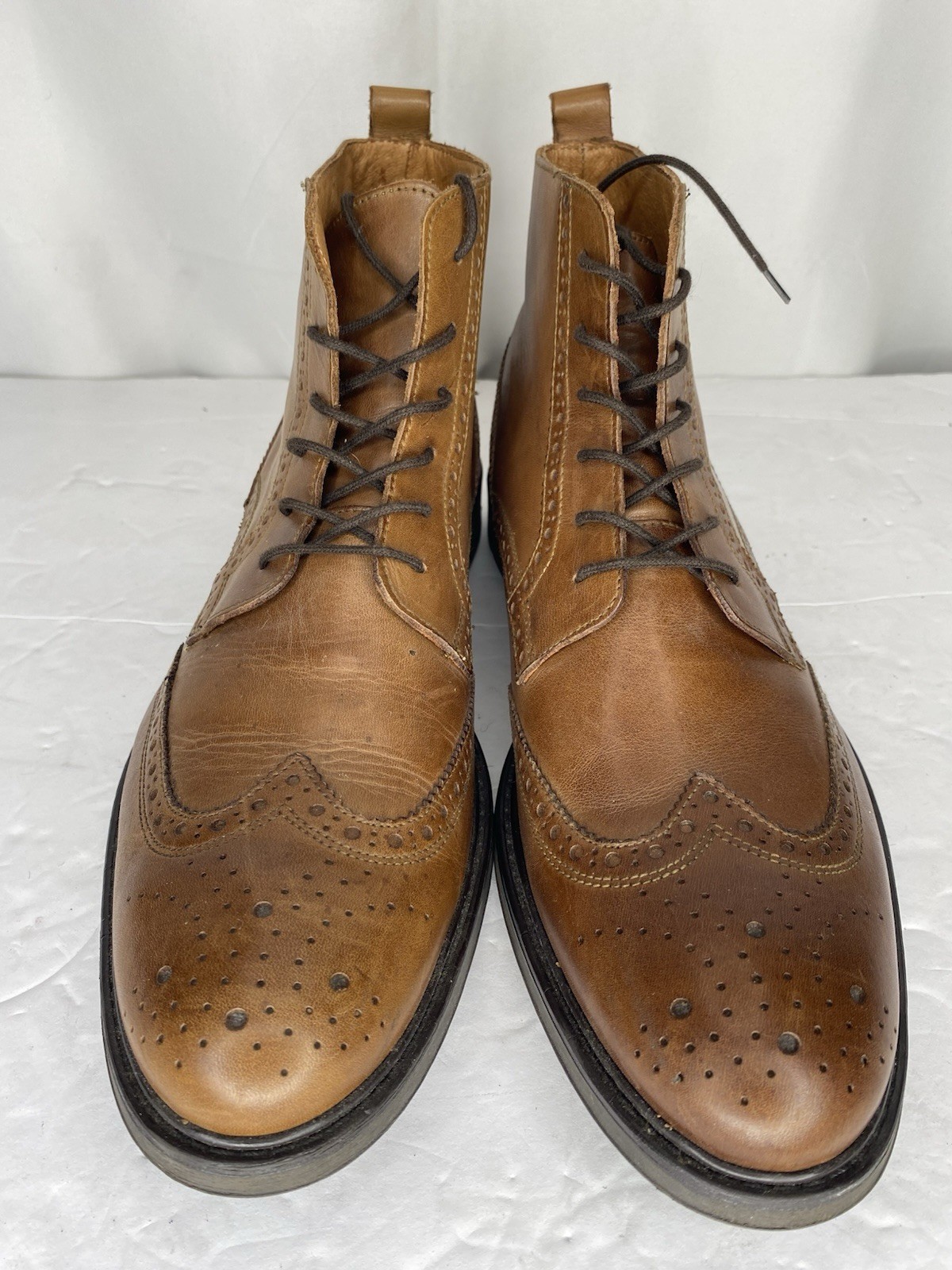Stafford Mens Boots Sz 9.5 M Wingtip Ankle Brown Leather Lace Up Chukka