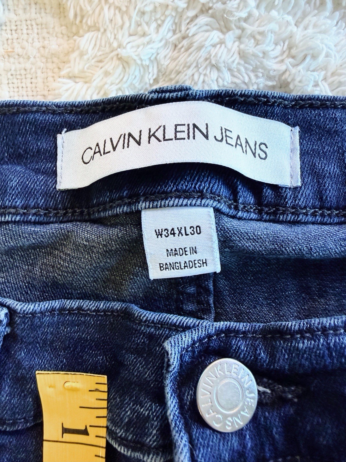 Calvin Klein Jeans Men’s Straight Leg Dark Wash Denim Jeans W34 L30 Stretch