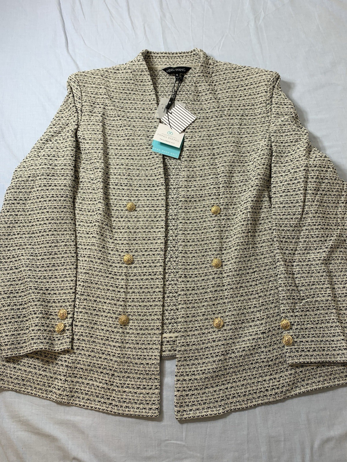 Ming Wang Tweed Knit Jacket Tailored Fit Blazer Women’s Size 1X