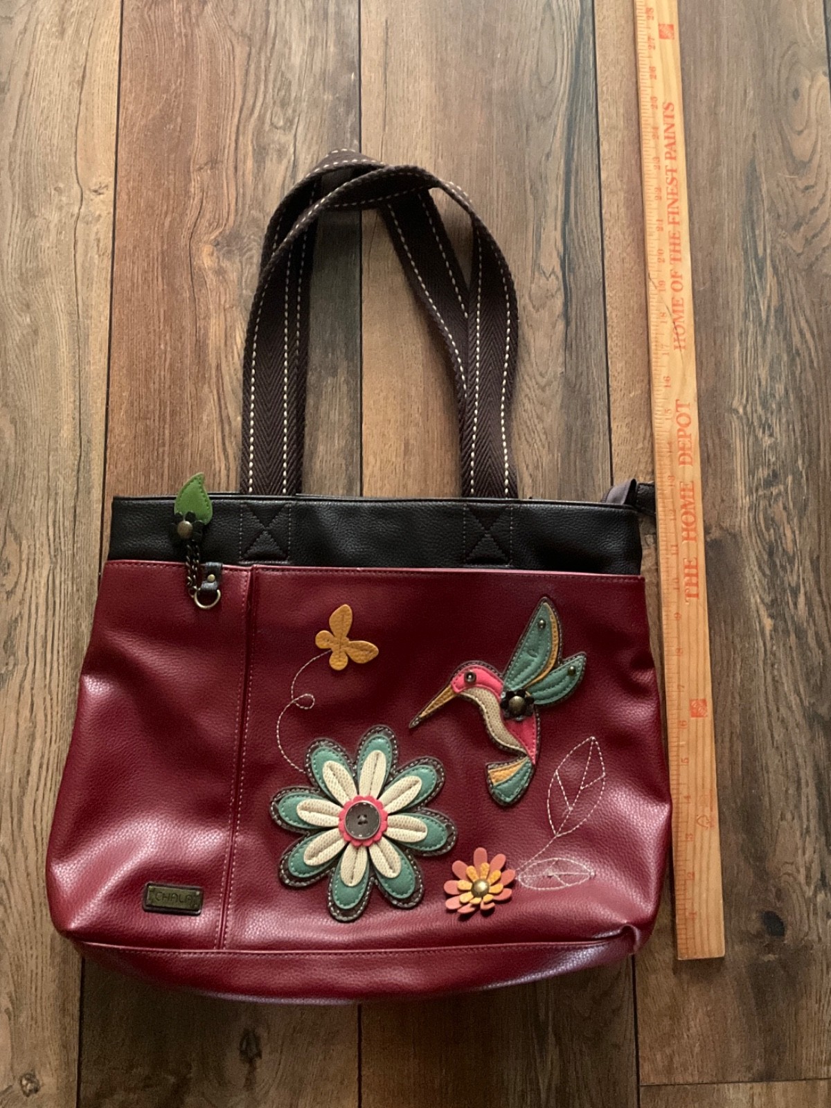 Chala double set Large garnet red Hummingbird Tote Purse/bag / Mini Phone purse