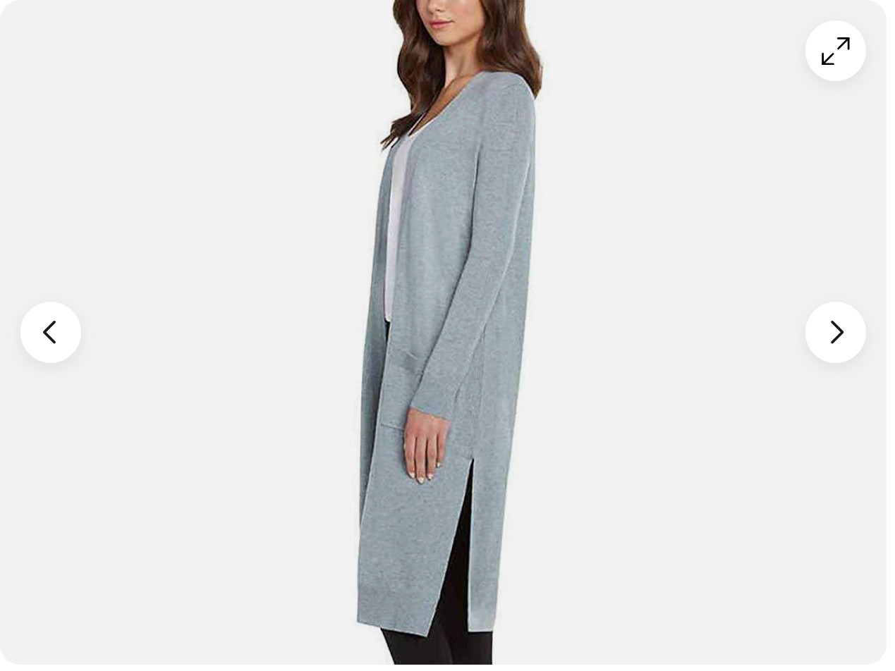 MATTY M Women`s Open Front Longer Length Cardigan Sweater(Heather Denim,XS)NWT