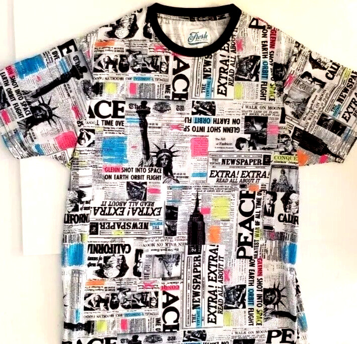 Fresh Prince of Bel Air Men’s Large Shirt Print GRAFFITI NEW YORK 90’s Style